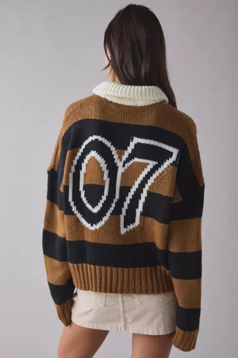 The Ragged Priest League Stripe Rugby Knit Sweater