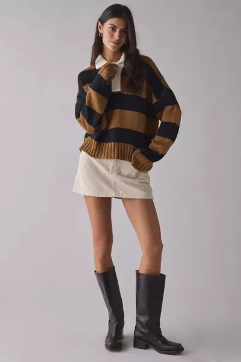 The Ragged Priest League Stripe Rugby Knit Sweater