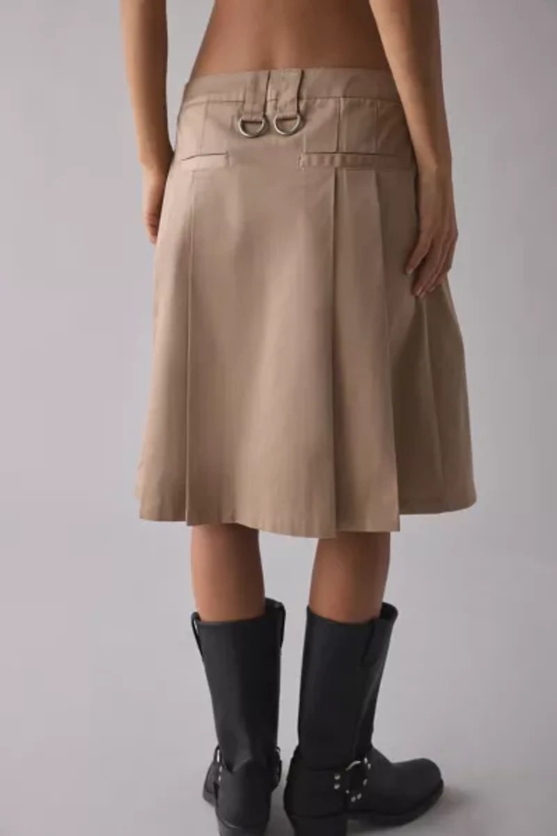 The Ragged Priest Clerk Pleated Utility Midi Skirt