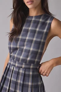 The Ragged Priest Memo Check Pinafore Midi Dress