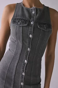 The Ragged Priest Defence Panel Seam Denim Maxi Dress