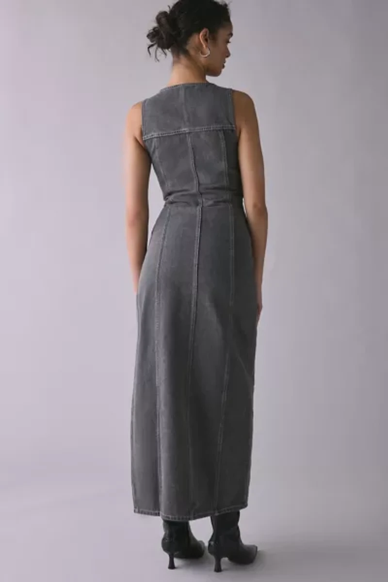 The Ragged Priest Defence Panel Seam Denim Maxi Dress