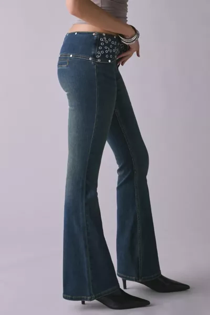 The Ragged Priest Studded Belt Low-Rise Bootcut Jean