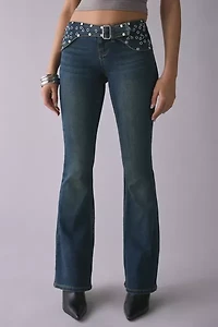 The Ragged Priest Studded Belt Low-Rise Bootcut Jean