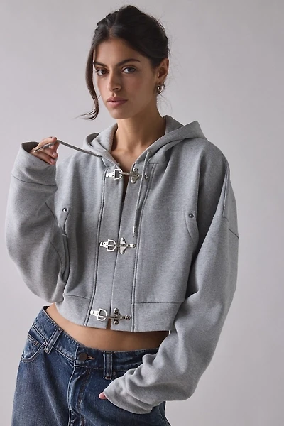 The Ragged Priest Latch Hardware Cropped Hoodie Sweatshirt