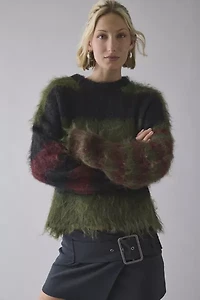 The Ragged Priest Humbug Striped Fuzzy Knit Sweater