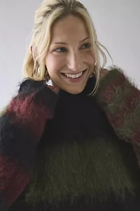 The Ragged Priest Humbug Striped Fuzzy Knit Sweater