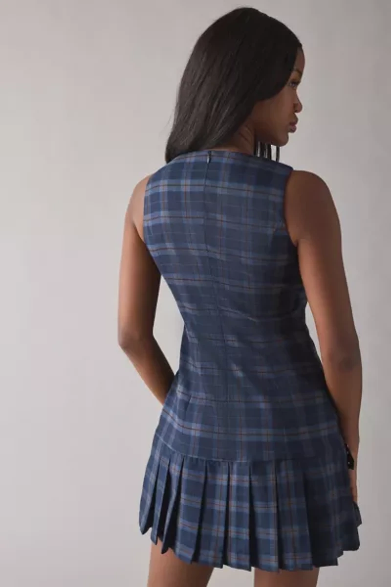 The Ragged Priest Bridle Check Pleated Kilt Mini Dress
