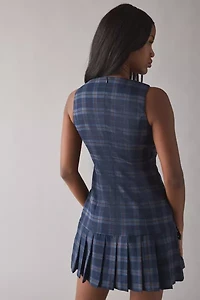 The Ragged Priest Bridle Check Pleated Kilt Mini Dress