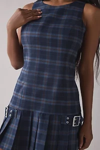 The Ragged Priest Bridle Check Pleated Kilt Mini Dress