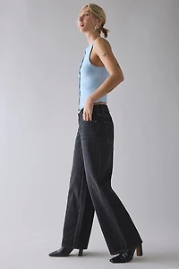 The Ragged Priest Pinstripe Release Low-Rise Baggy Jean