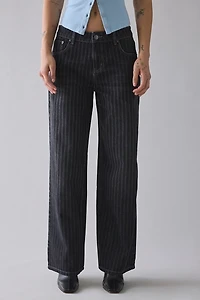 The Ragged Priest Pinstripe Release Low-Rise Baggy Jean
