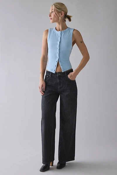 The Ragged Priest Pinstripe Release Low-Rise Baggy Jean