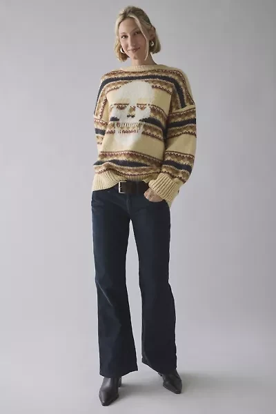 The Ragged Priest Skull Fair Isle Knit Oversized Sweater