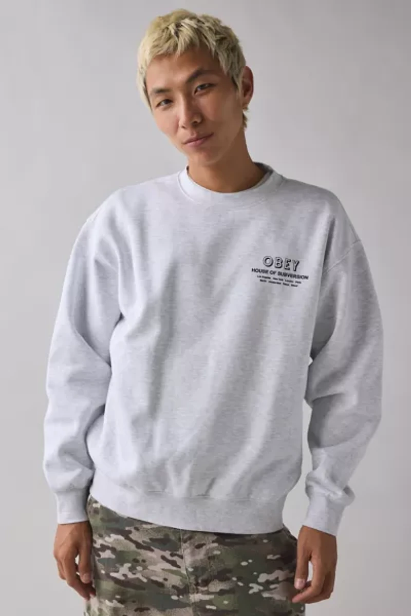 OBEY House Of Subversion Graphic Crew Neck Sweatshirt