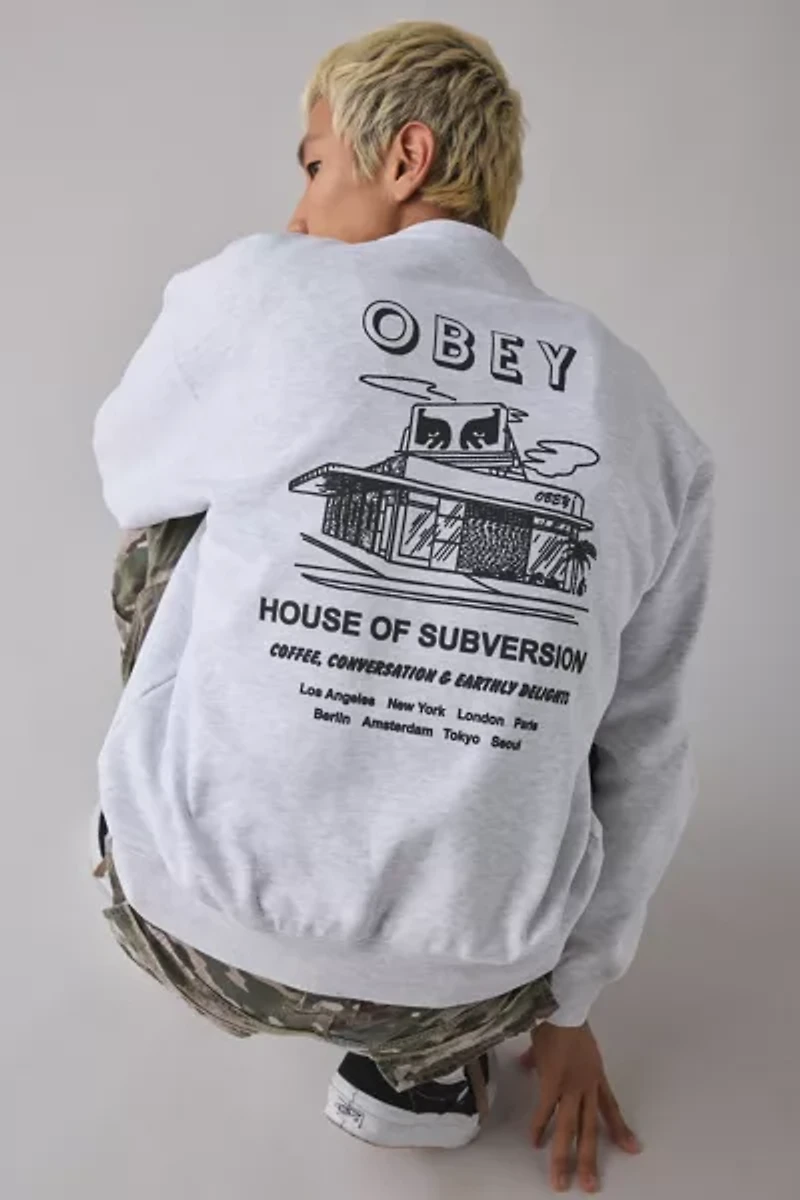 OBEY House Of Subversion Graphic Crew Neck Sweatshirt
