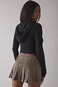The Ragged Priest Belted Plaid Pleated Mini Skirt