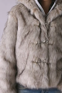 The Ragged Priest Julia Arctic White Faux Fur Hooded Jacket