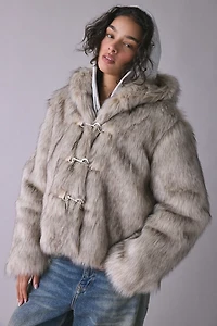 The Ragged Priest Julia Arctic White Faux Fur Hooded Jacket
