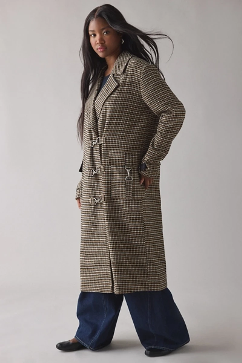 The Ragged Priest Dale Houndstooth Check Long Coat