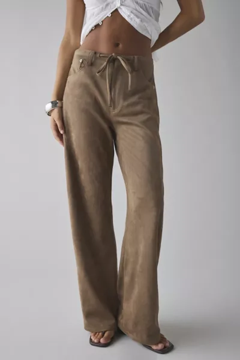 Lioness Dusty Faux Suede Wide Leg Pant