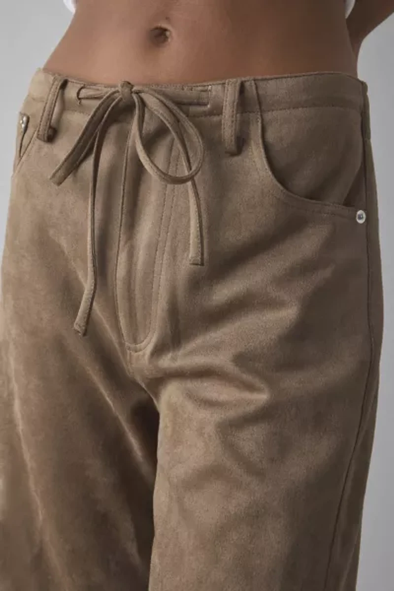 Lioness Dusty Faux Suede Wide Leg Pant