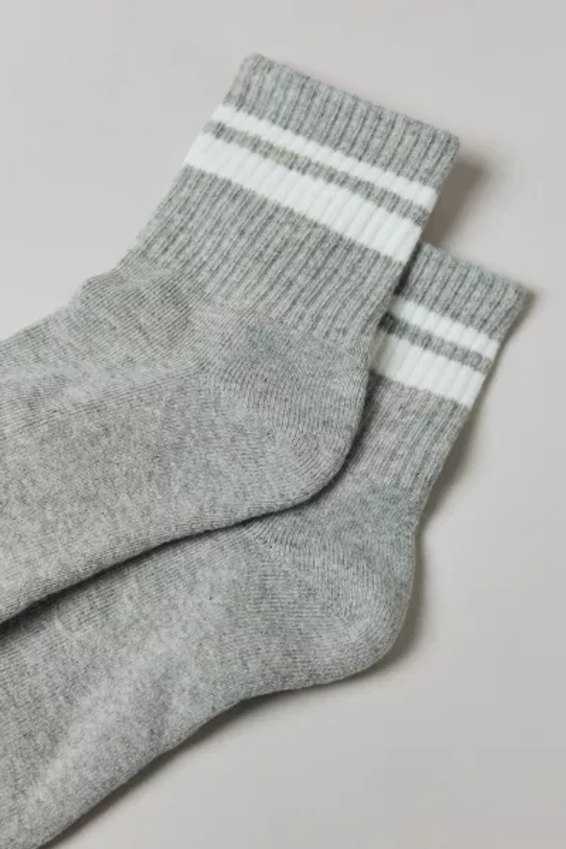 Alana Striped Athletic Quarter Crew Sock