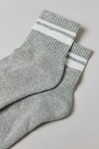 Alana Striped Athletic Quarter Crew Sock