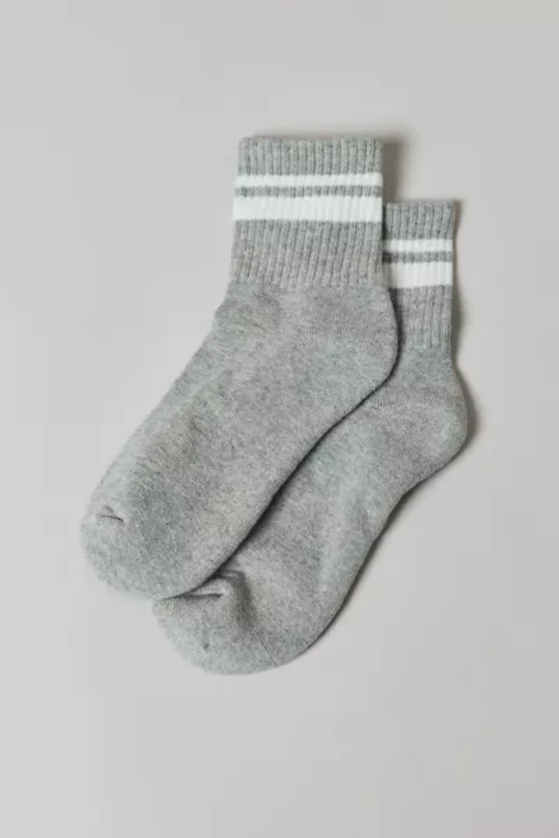 Alana Striped Athletic Quarter Crew Sock