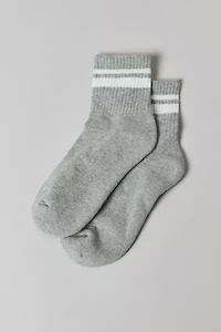 Alana Striped Athletic Quarter Crew Sock