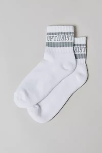 Alana Striped Athletic Quarter Crew Sock
