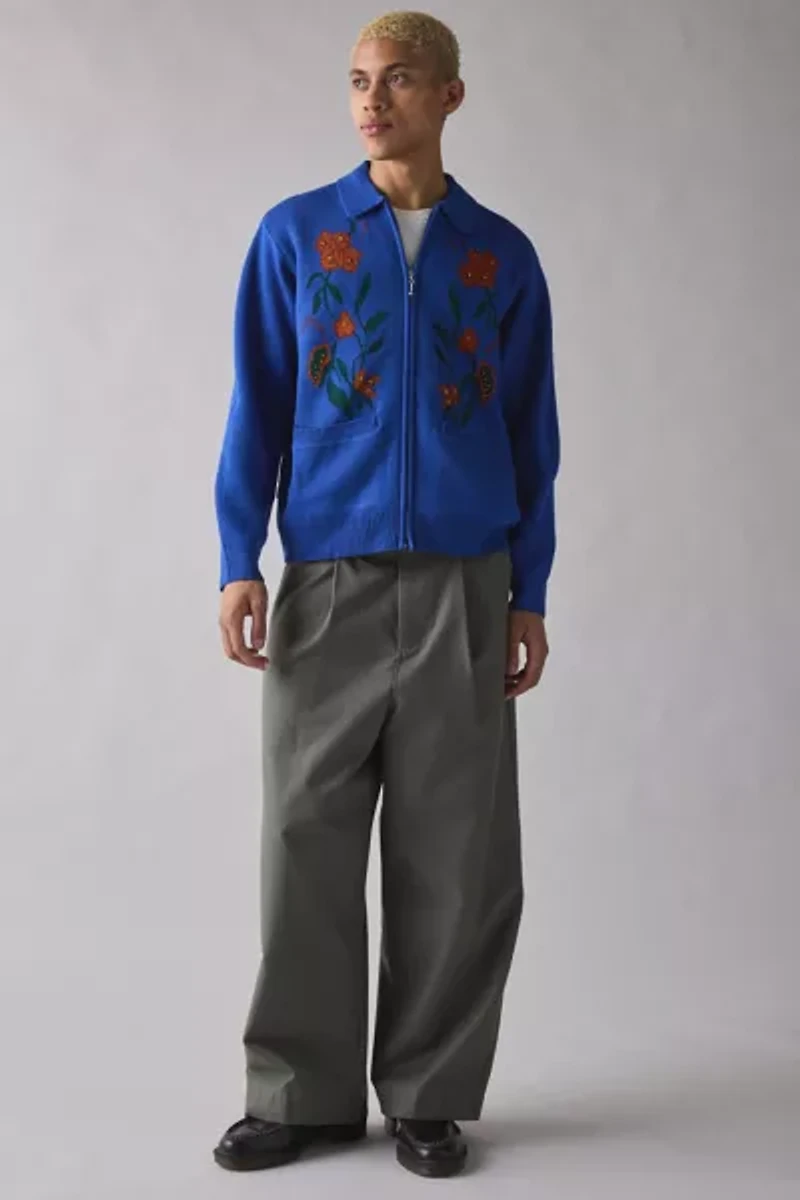 OBEY Floral Zip Cardigan