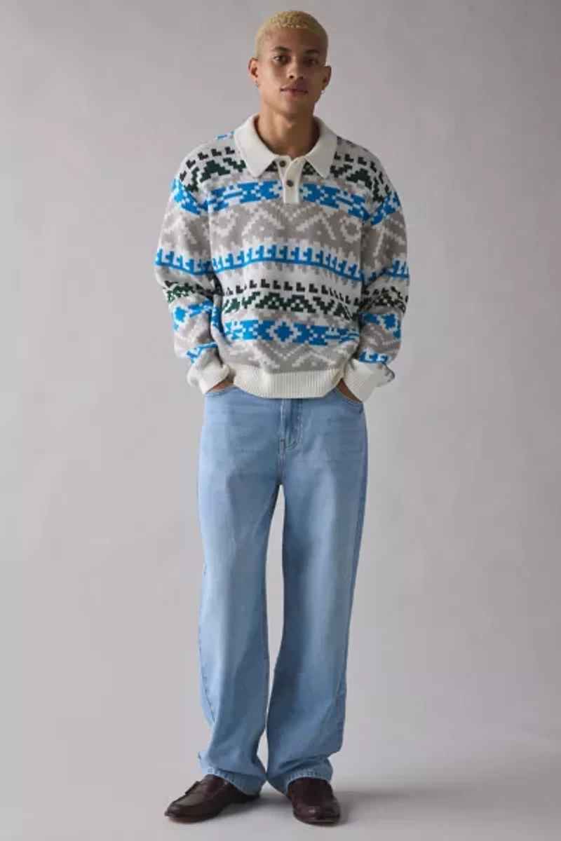 OBEY Geo Pattern Polo Sweater