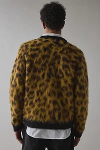 OBEY Patron Leopard Pattern Cardigan