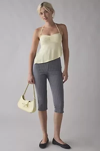 Motel Kins Cinched Asymmetric Open Tie-Back Halter Top
