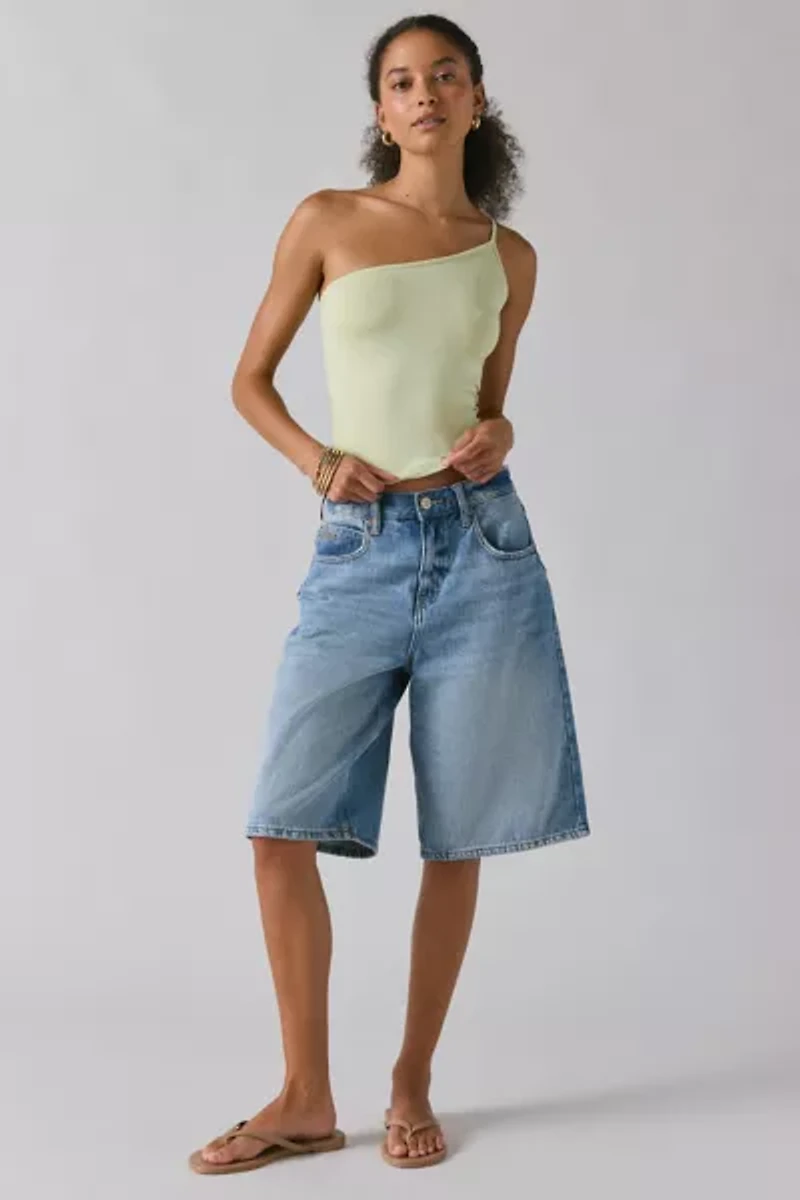 Motel Vey Knit Asymmetrical One-Shoulder Top
