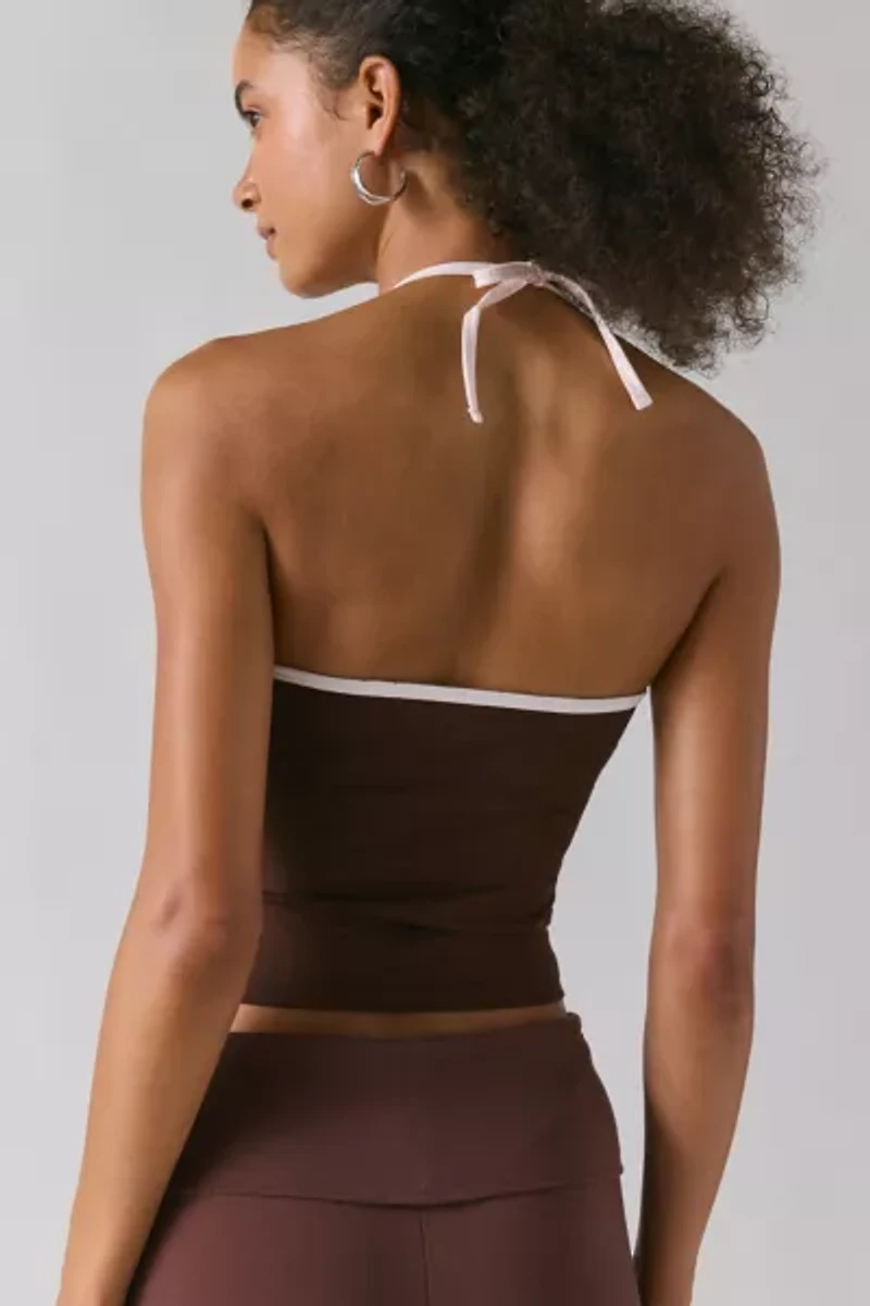 Motel Elspe Plunging Halter Crop Top