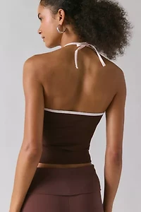 Motel Elspe Plunging Halter Crop Top