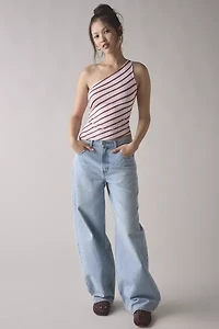 Motel Uberta Asymmetric Jersey Knit One-Shoulder Top