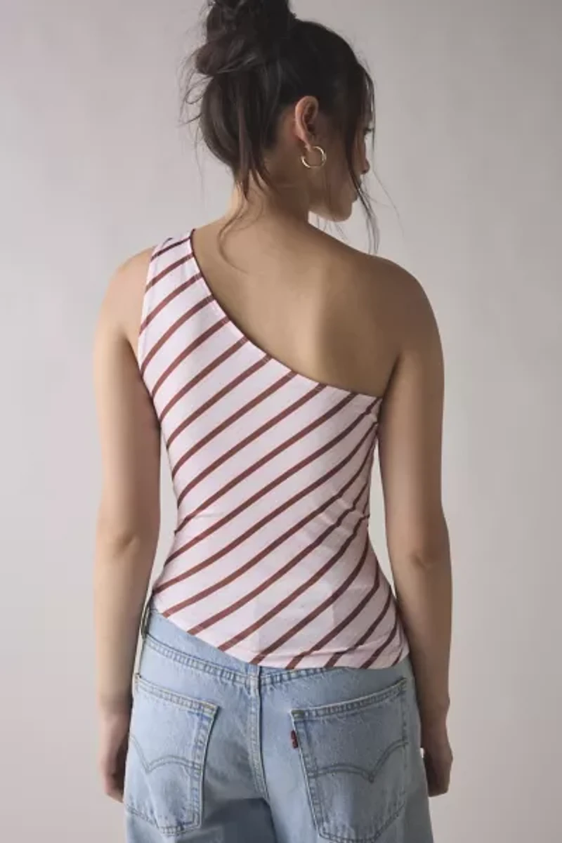 Motel Uberta Asymmetric Jersey Knit One-Shoulder Top