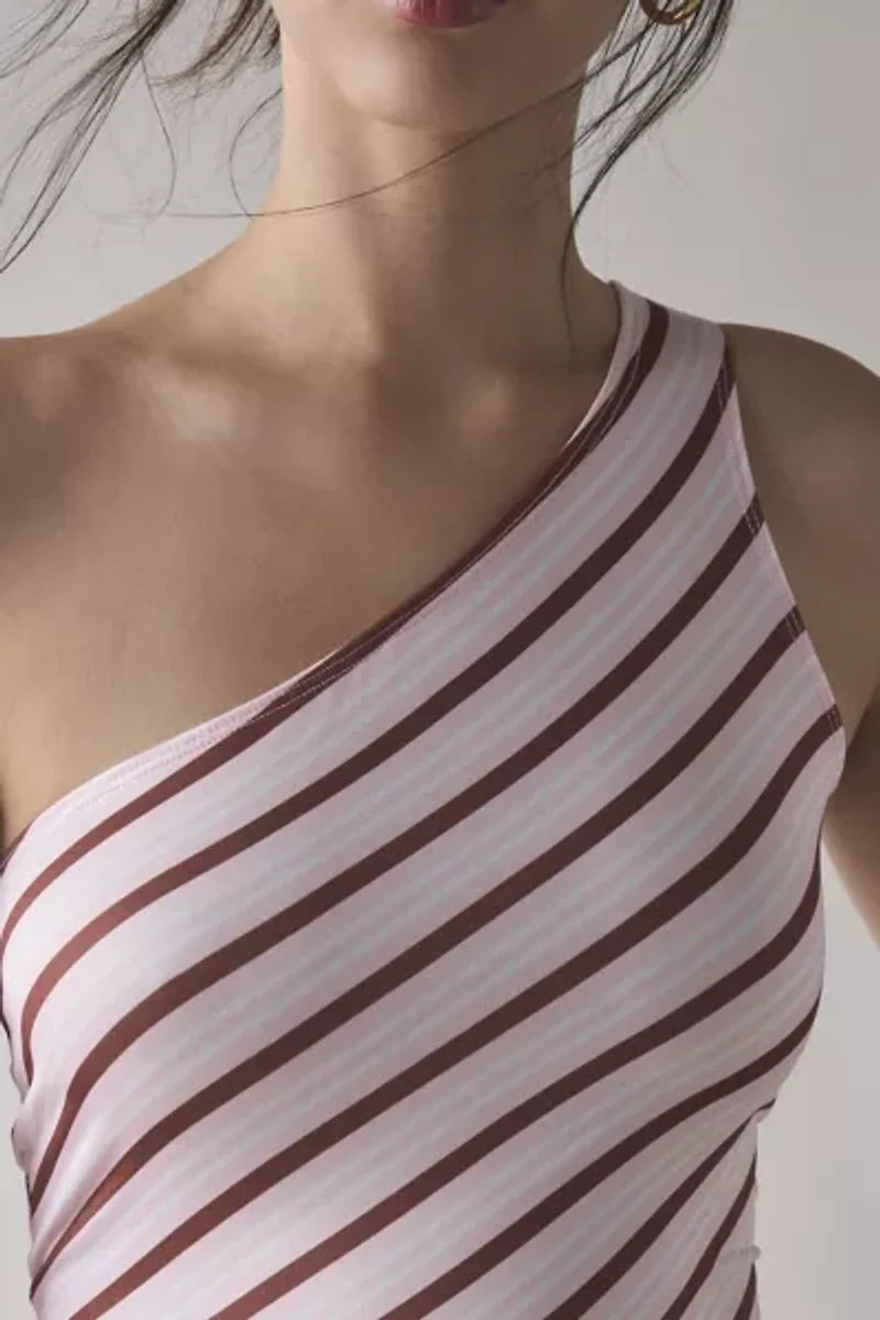 Motel Uberta Asymmetric Jersey Knit One-Shoulder Top