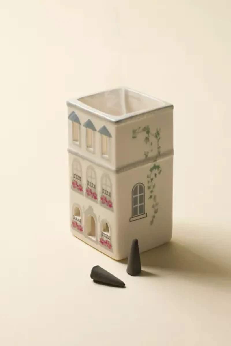 Paddywax Parisian Townhouse Cone Incense & Tea Light Holder Set
