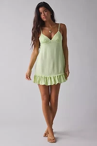 Motel Tavita Lace Trim Ruffle Cami Mini Dress