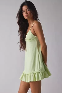 Motel Tavita Lace Trim Ruffle Cami Mini Dress