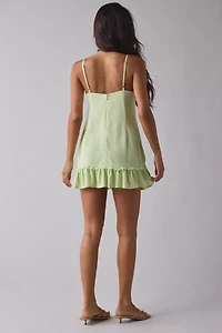 Motel Tavita Lace Trim Ruffle Cami Mini Dress