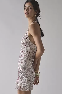 Motel Broly Square Neck Halter Mini Dress