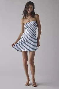 Motel Kagari Strapless Asymmetric Drop Waist Mini Dress