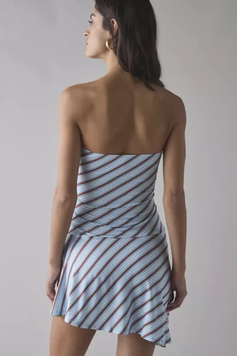 Motel Kagari Strapless Asymmetric Drop Waist Mini Dress