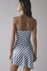 Motel Kagari Strapless Asymmetric Drop Waist Mini Dress