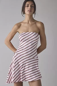 Motel Kagari Strapless Asymmetric Drop Waist Mini Dress